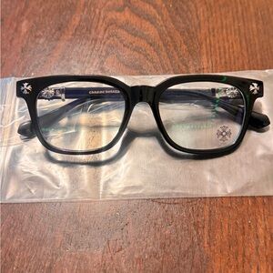 Brand new blue light Chrome Hearts Black Frame Glasses